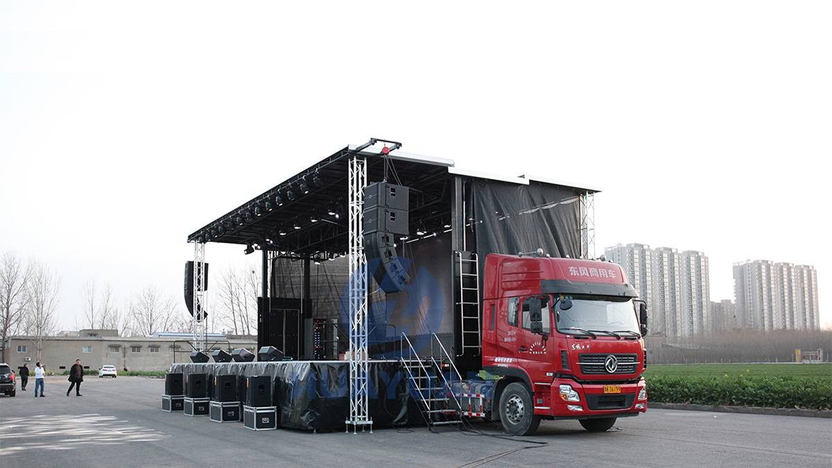 mobile stage semi-trailer