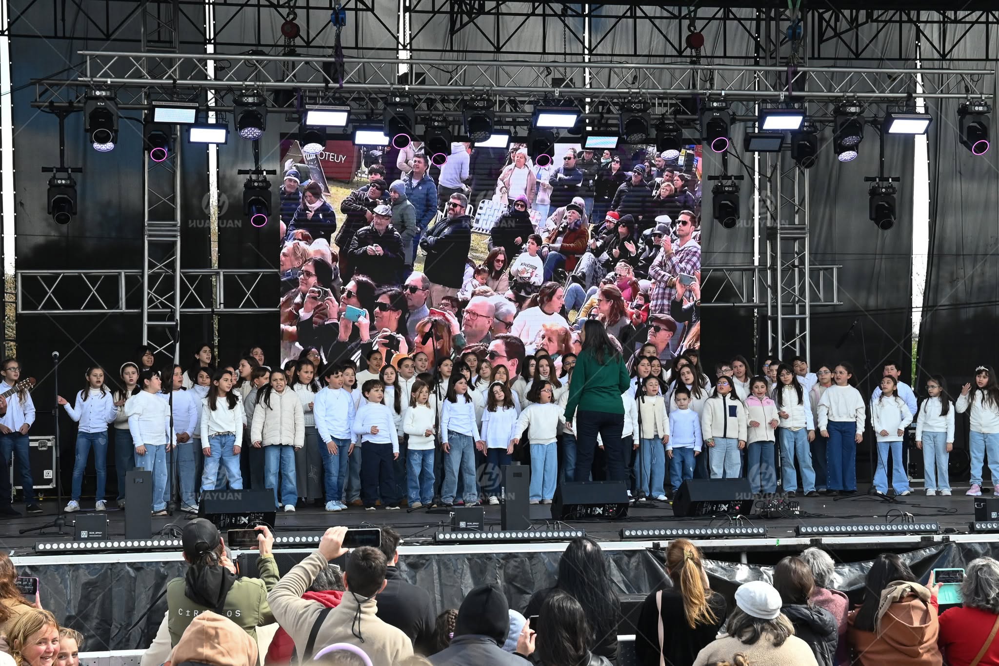 Mobile stage used for an outdoor performance in Uruguay