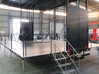 Mobile stage trailers for church Crusades